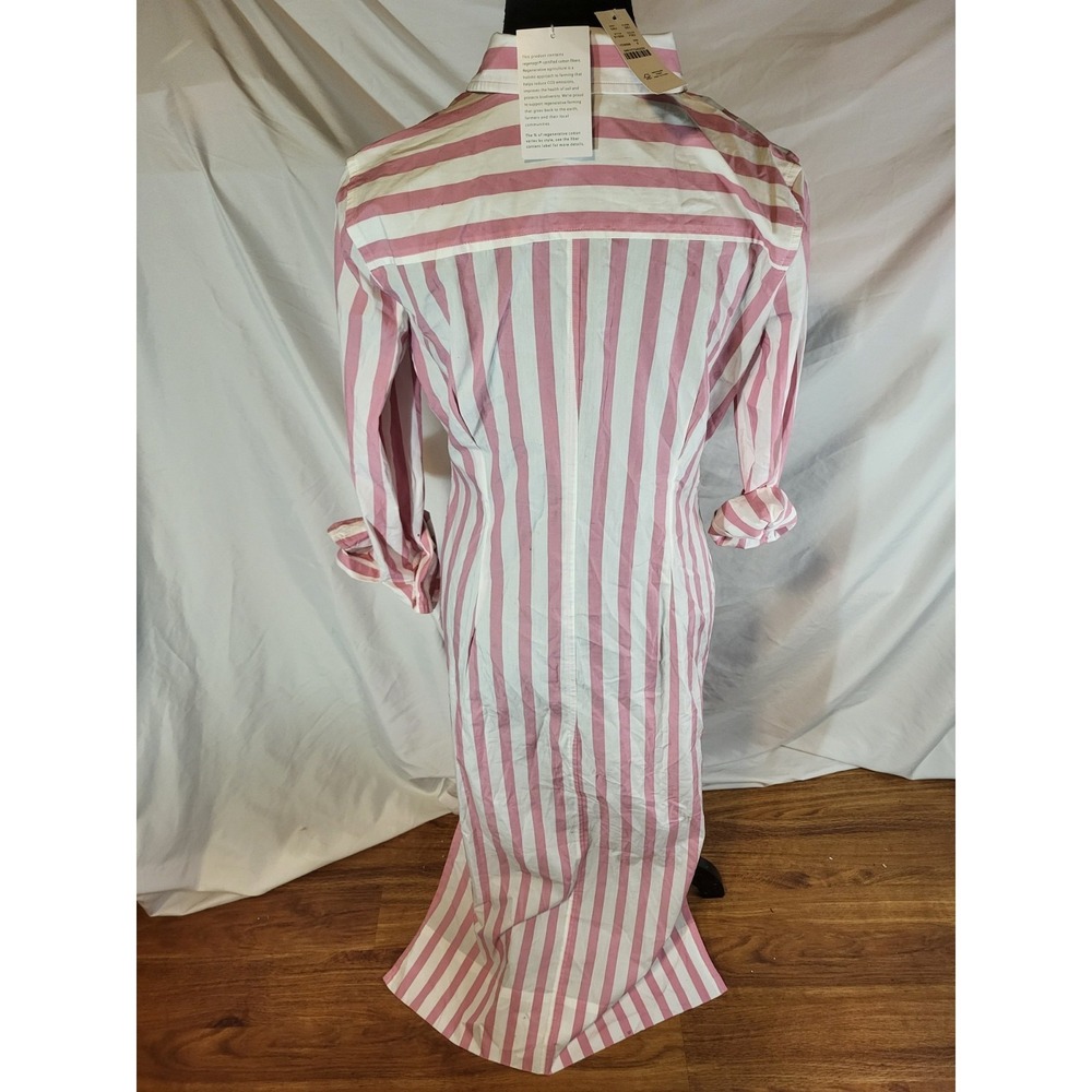 NWT j crew Long-sleeve button-up shirt-dress in pink striped poplin Size 6 - Picture 5 of 7